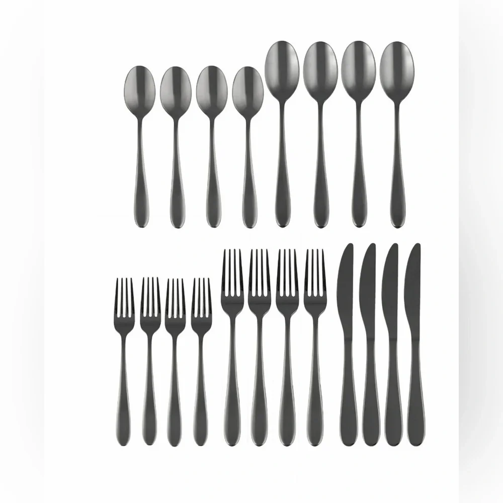 Cambridge Byram Black Mirror 20-Piece Flatware Set (Service for 4)